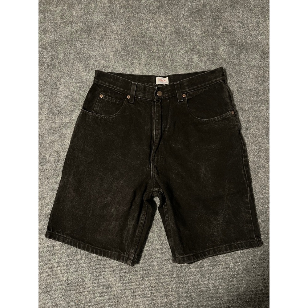 Cherokee Vintage Mens Black Denim Shorts Size 32 Cotton T101B Faded Wash